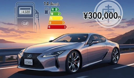 レクサスLC500hの燃費は14.4km/L？年間30万円維持費の実態